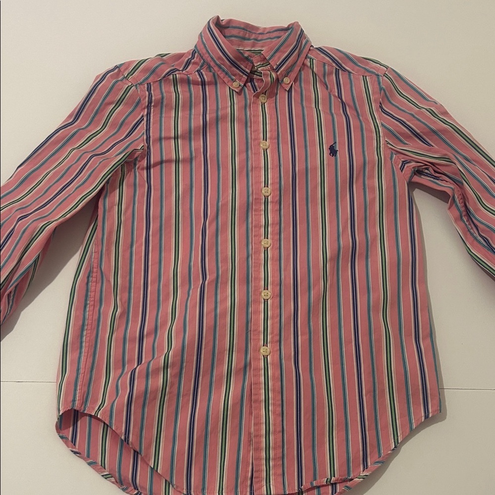 Ralph Lauren Pink and Blue Striped Shirt